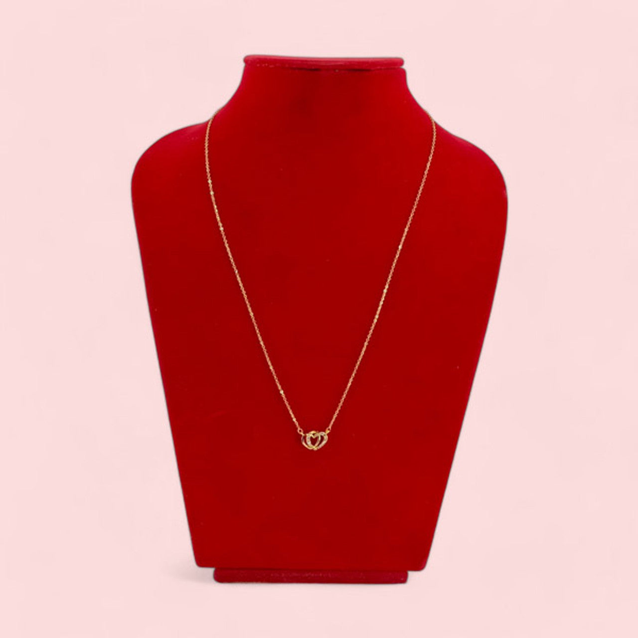 Double Heart Pendant Necklace