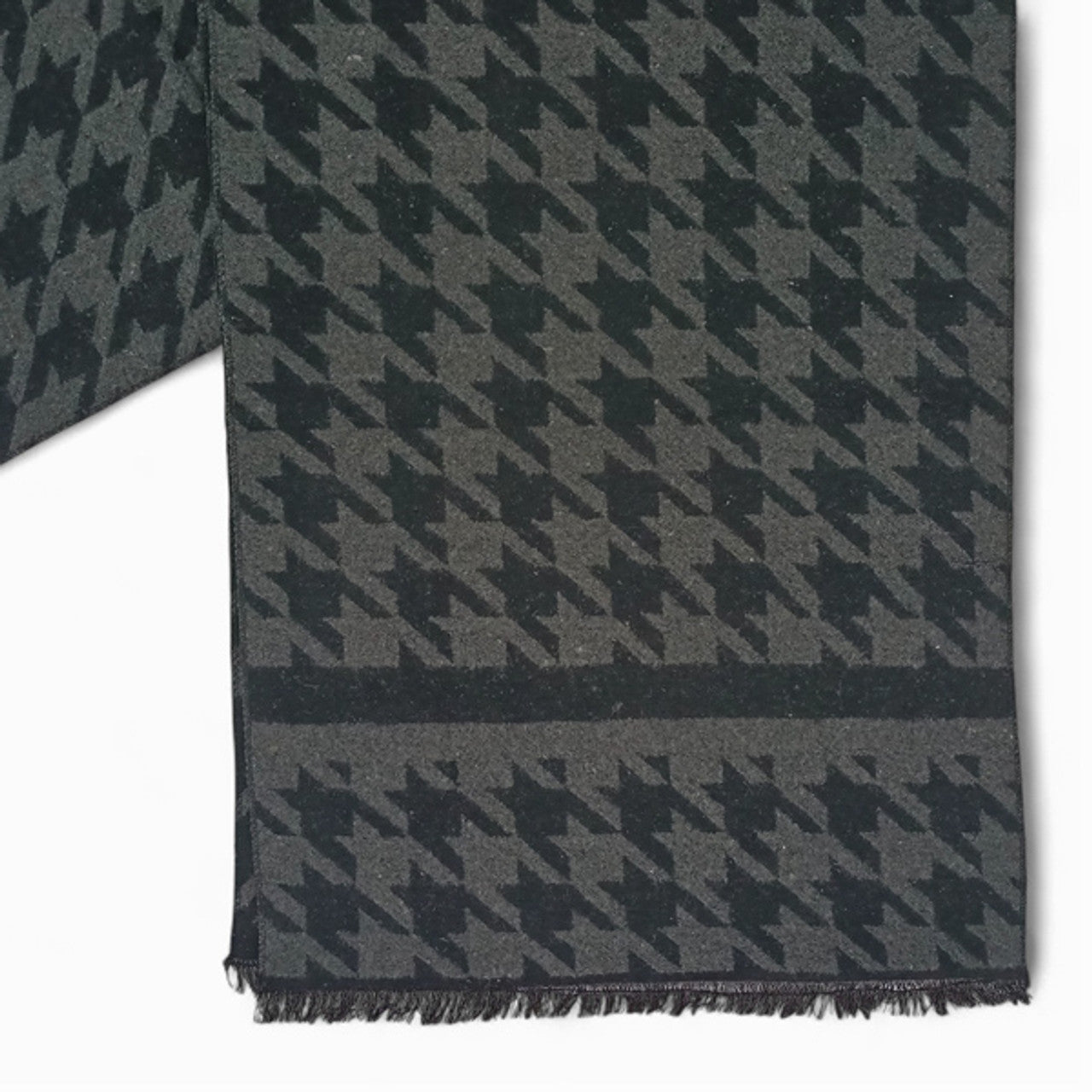 Classic Black & Gray Plaid Muffler For Men
