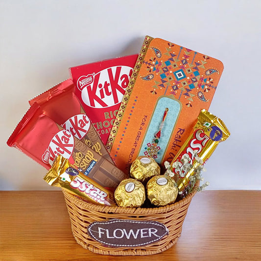 Rakhi & Chocolate Gift Combo For Bother
