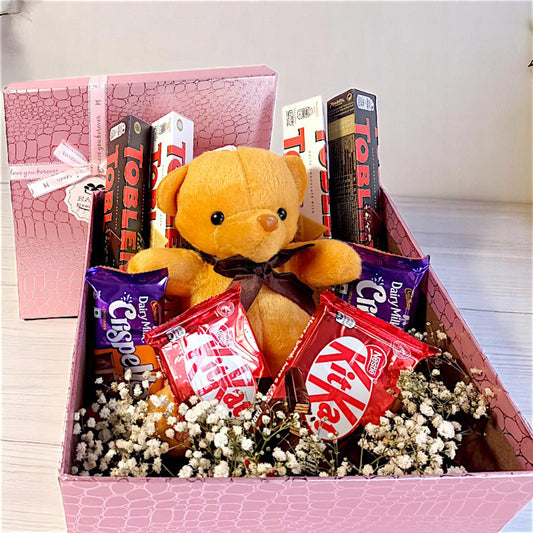 Teddy with Assorted sweets Gift Box