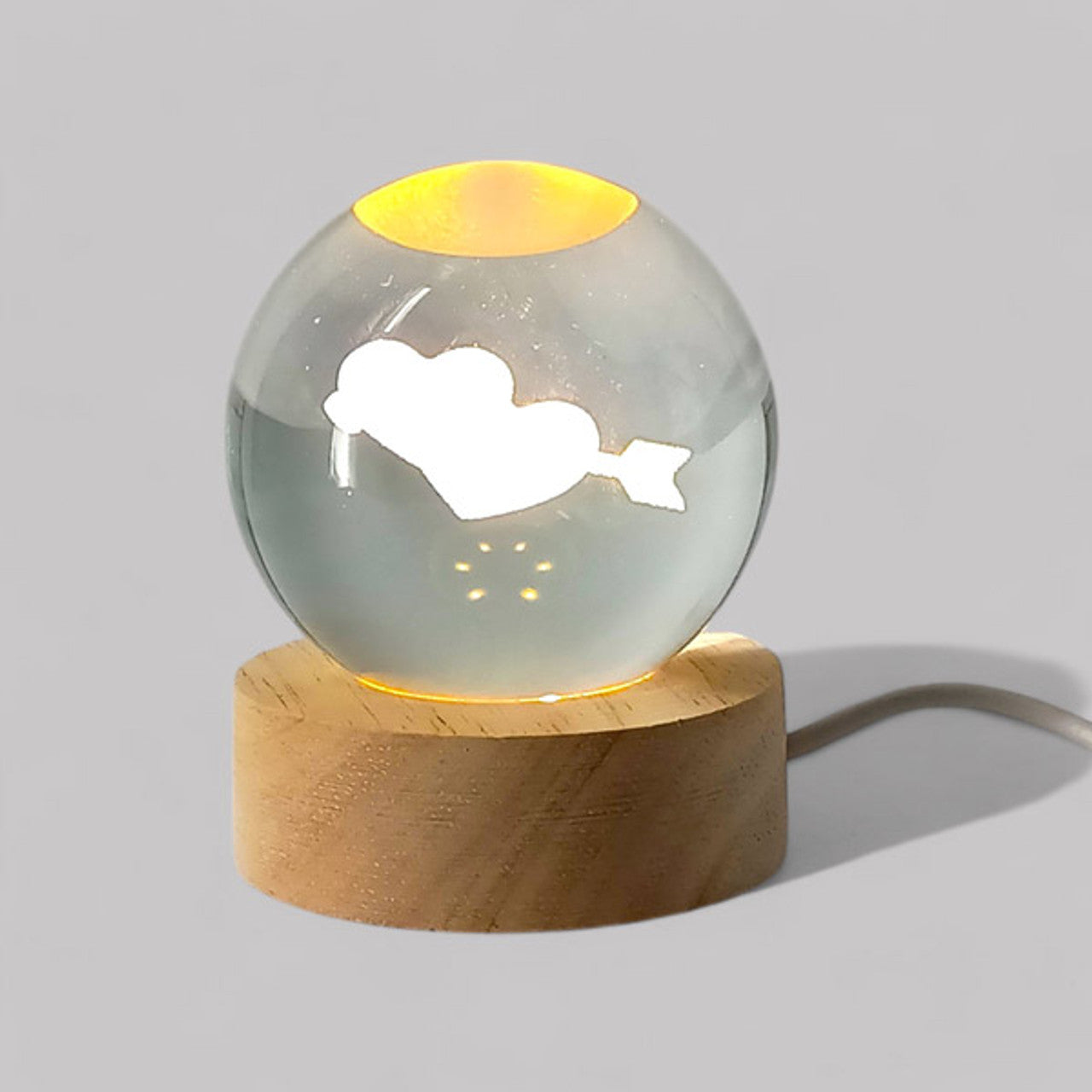 Double Heart Crystal Lamp