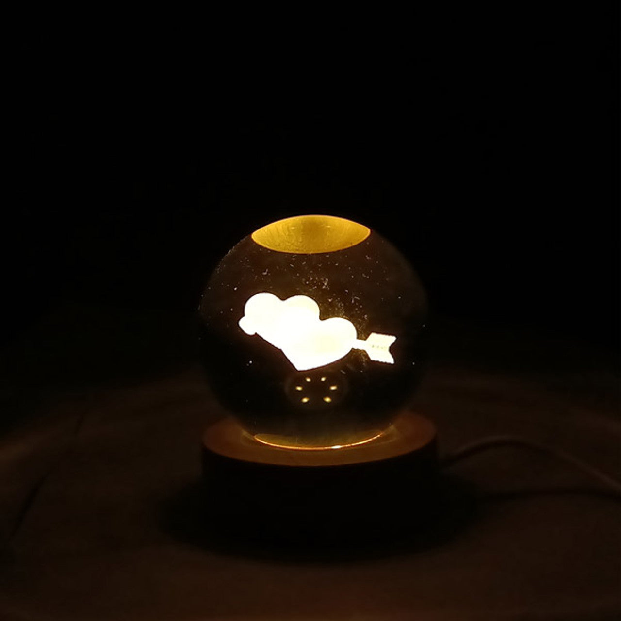 Double Heart Crystal Lamp
