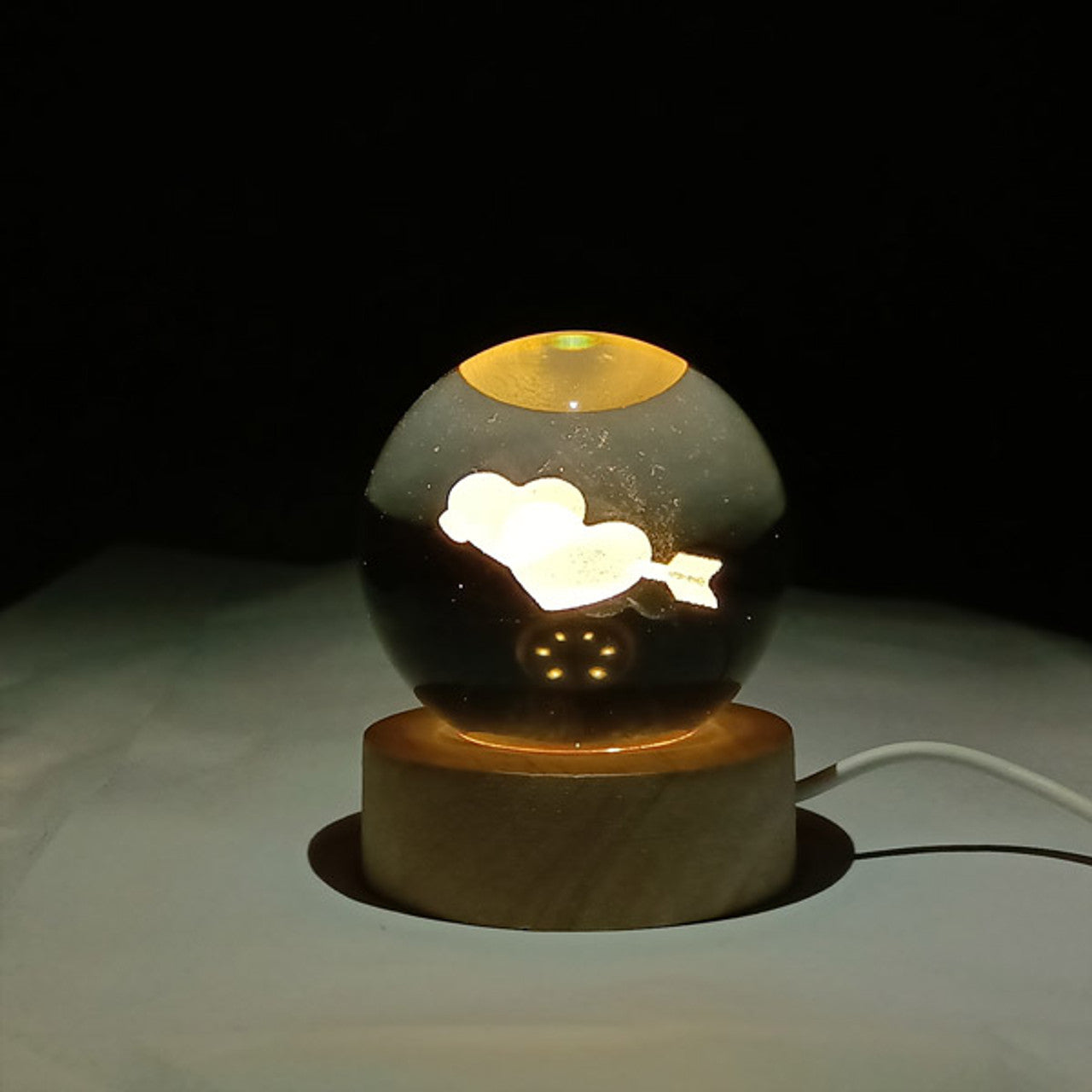 Double Heart Crystal Lamp