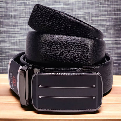 Men’s Black Belt with Glass Buckle