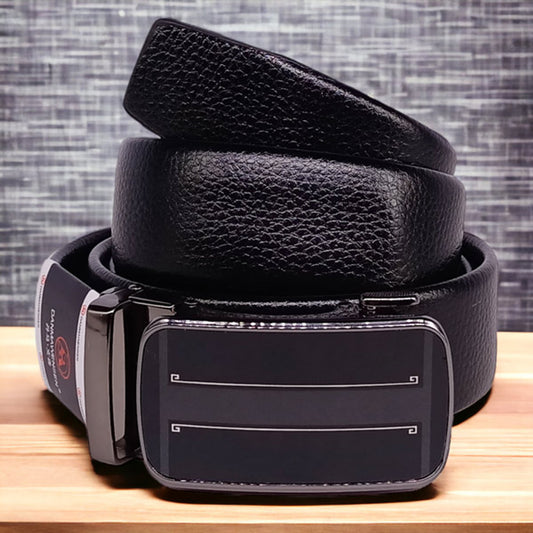 Men’s Black Belt with Glass Buckle