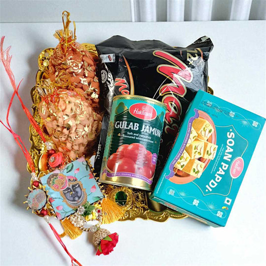 Bhaiya Bhabhi Rakhi Set With Mithai