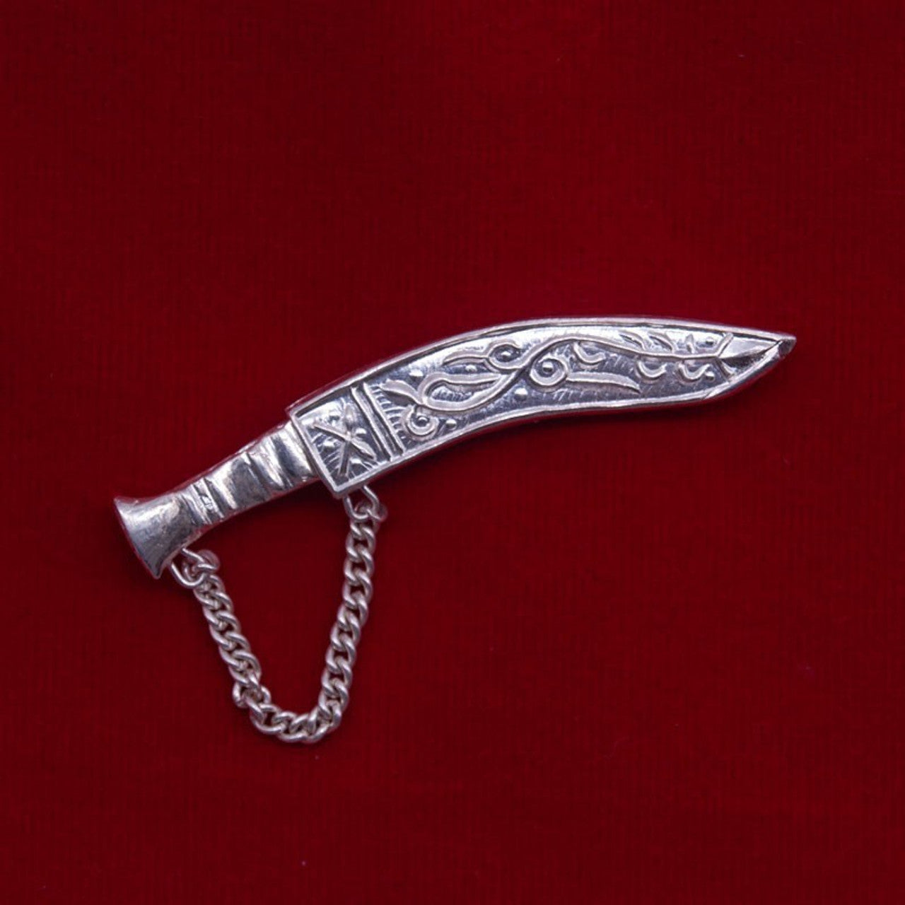 Men's Silver Khukuri Brooch