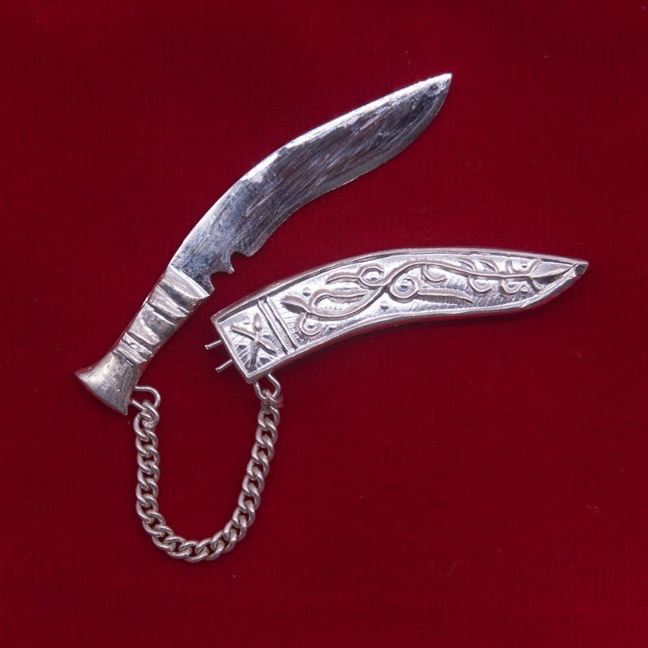 Men's Silver Khukuri Brooch