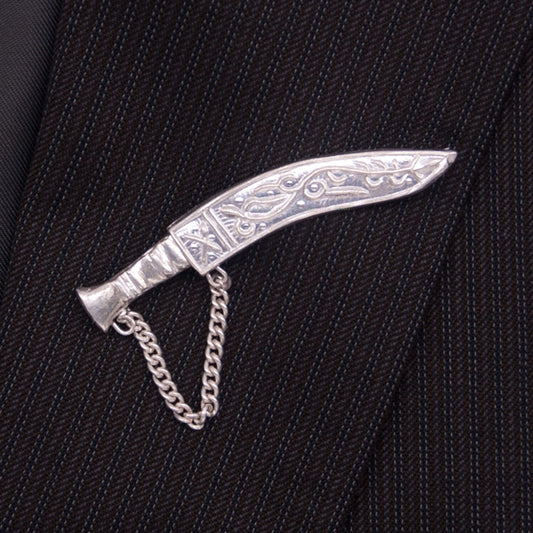 Men's Silver Khukuri Brooch