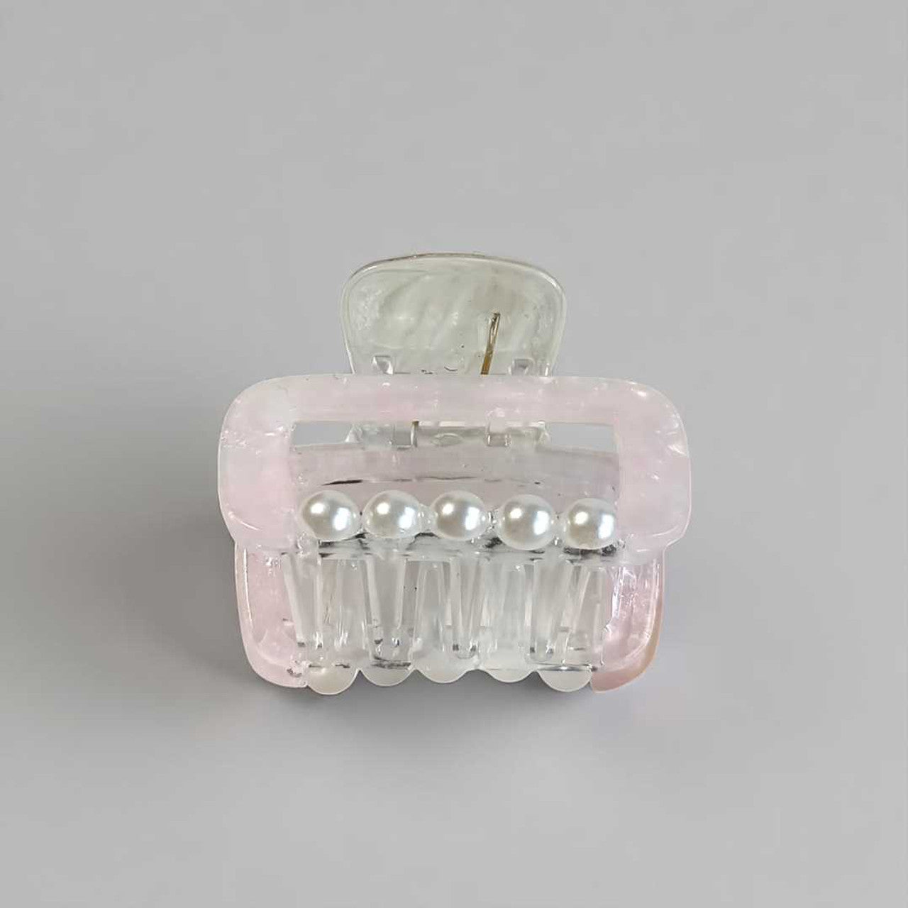 White Hair Clip with Pearl Design