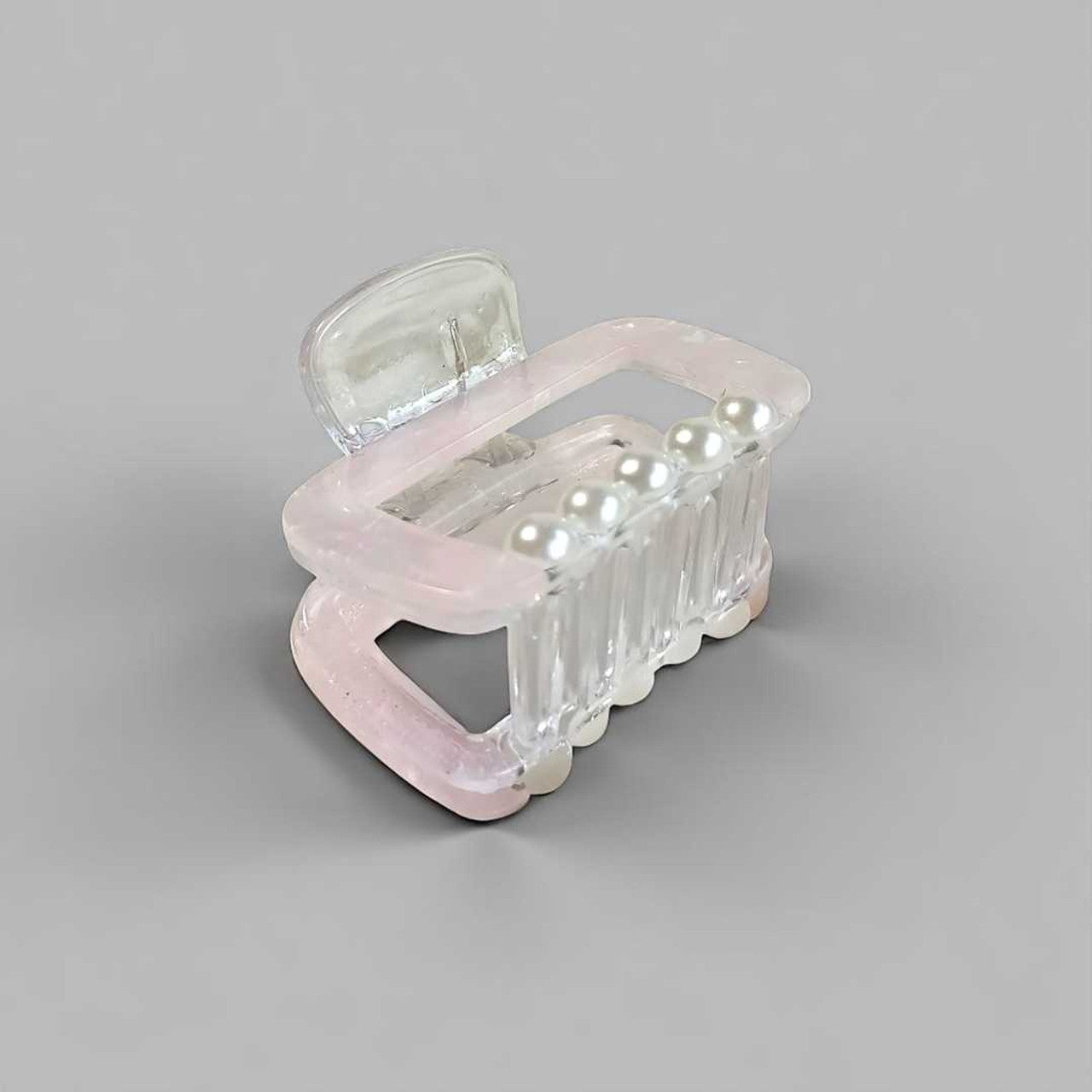 White Hair Clip with Pearl Design
