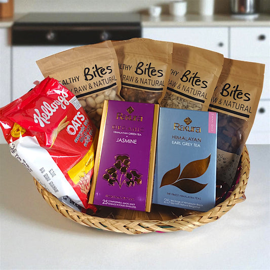 Healthy Gift Box with Tea, Oats & Nuts for Dad