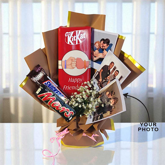 Friendship Gift Bouquet with Chocolates & Photo
