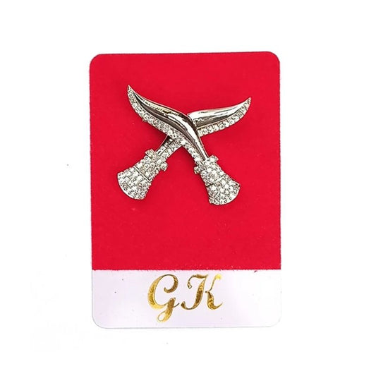 Silver Khukuri Cross Brooch