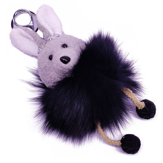 Cute Bunny Keyring 7'' - Black