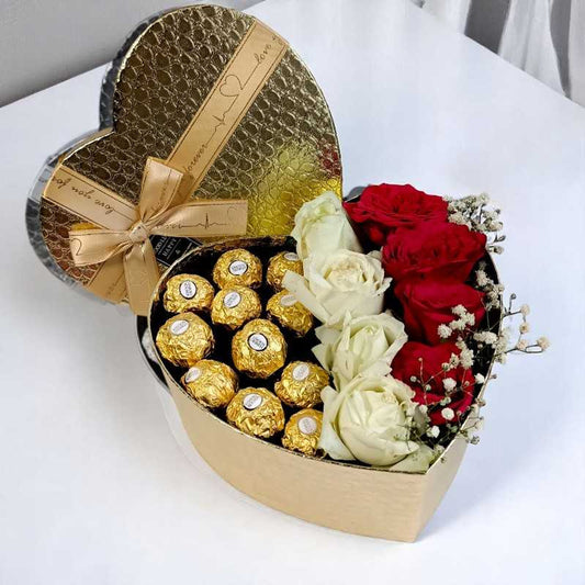 Ferrero With Fresh Rose Gift Combo