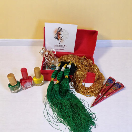 Mehendi & Accessories Gift Box with Card For Shrawan