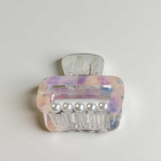 Purple & Pink  Hair Clip with Pearl