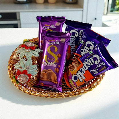 Rakhi Basket with Crispello, Silk Bubbly & Bracelet