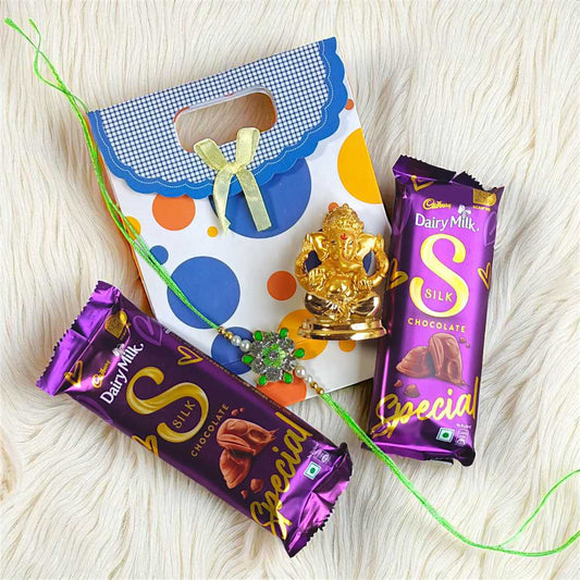 Rakhi with Ganesh Idol & Cadbury Chocolates