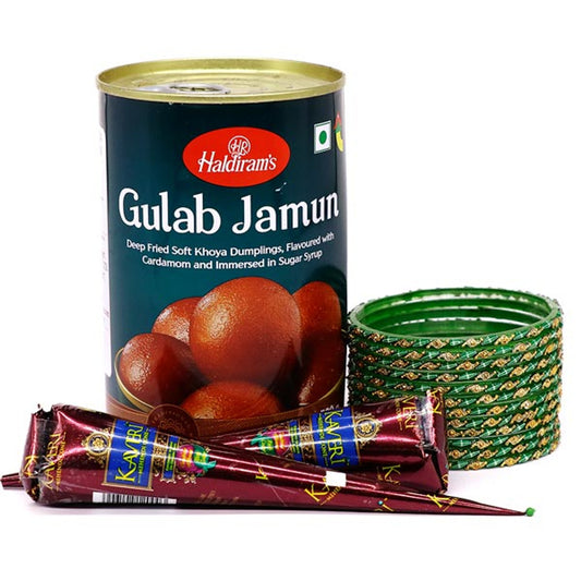 Gulab Jamun Sweets With Bangles & Mehendi