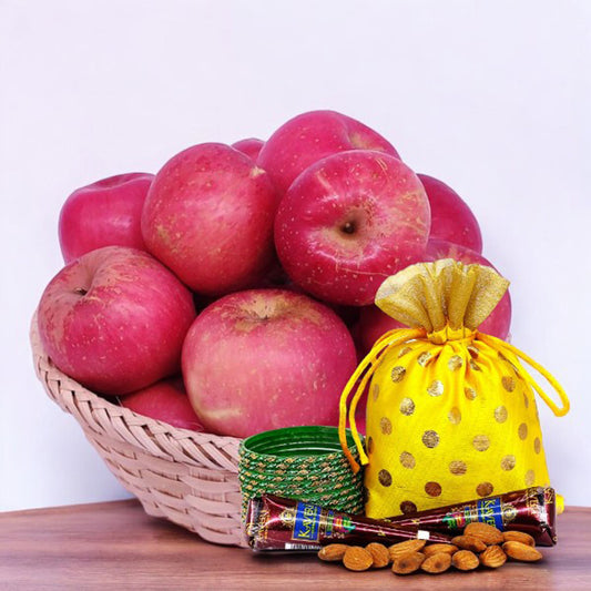 Hamper For Shrawan with Apple (3kg+) and Almond 200g