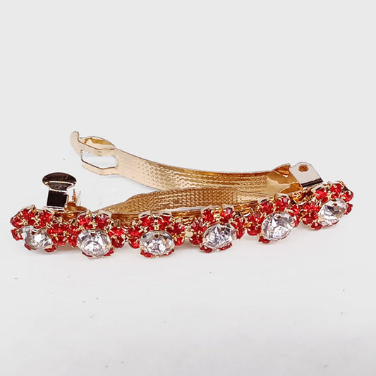 Tic/tac Floral Red Hair Clip