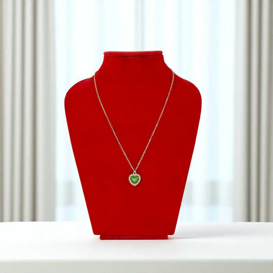 Heart-Shaped Pendant with Green Stone