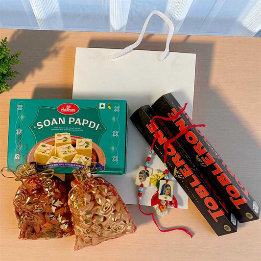 Rakhi Gift with Sweets & Nuts for Bhaiya Bhabhi