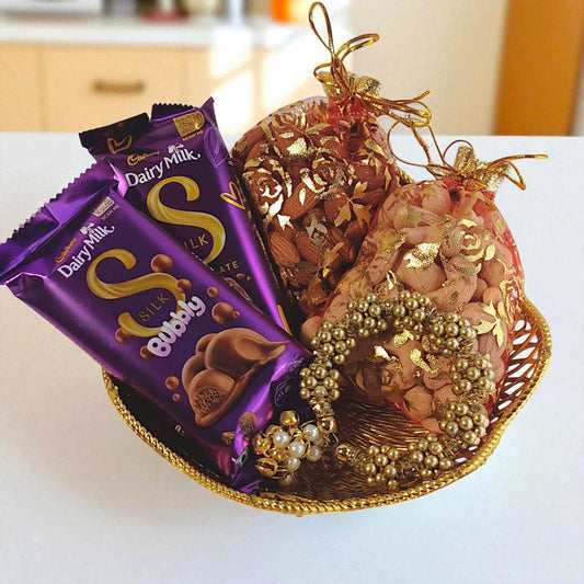 Sister Gift with Chocolates, Nuts & Bangles