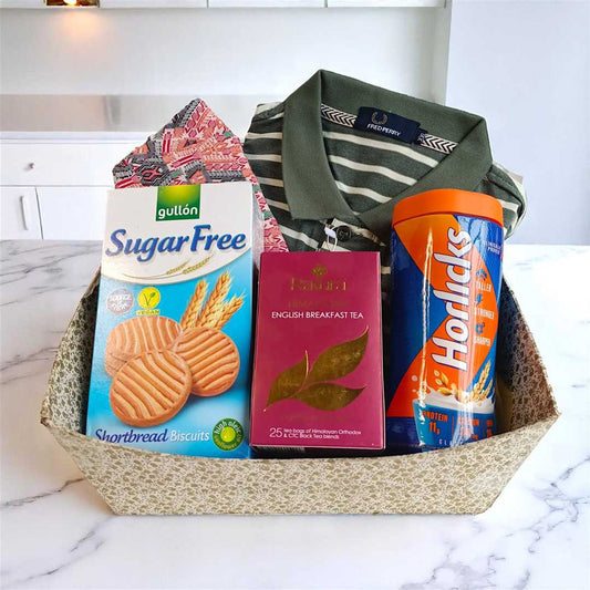 Father's Day Gift Box with XXL T-Shirt, Dhaka Topi & Snacks
