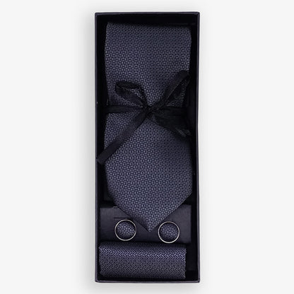 Grey Tie with Black Dots