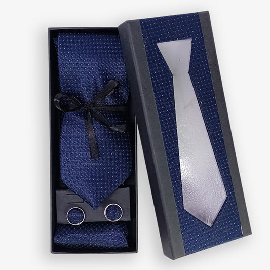 Navy Blue Tie with Dots