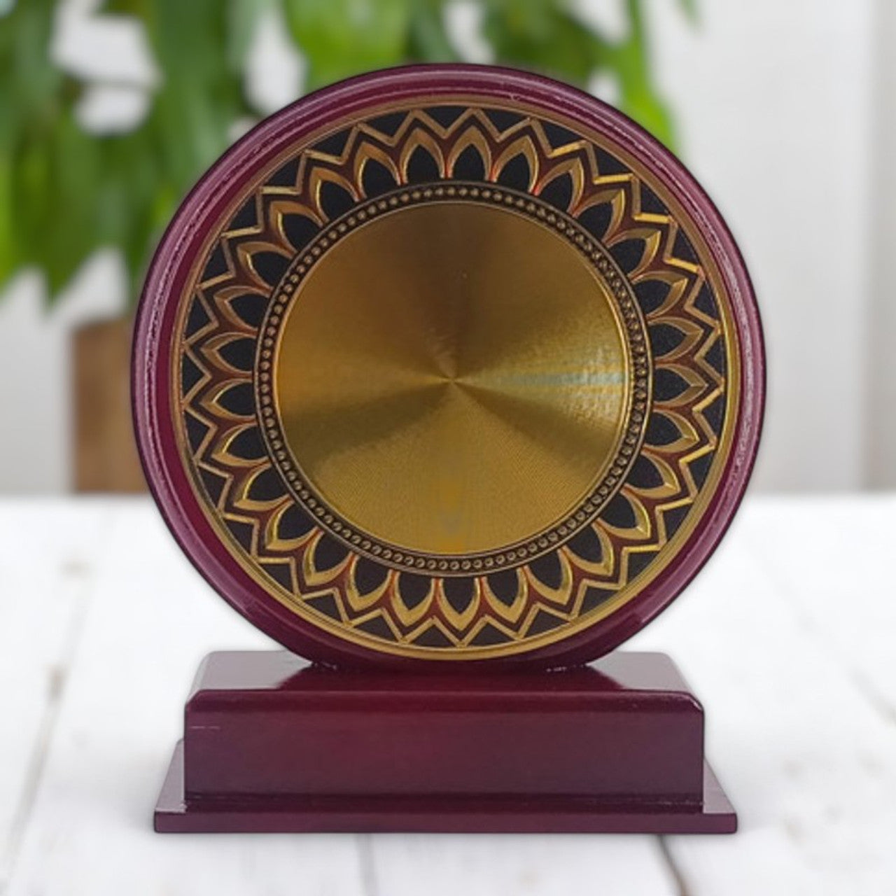Personalise Round Floral Golden- Small Token Of Love