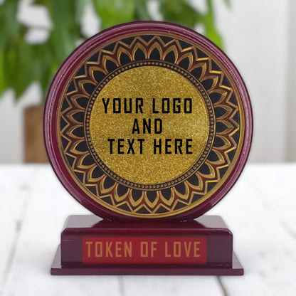 Personalise Round Floral Golden- Small Token Of Love