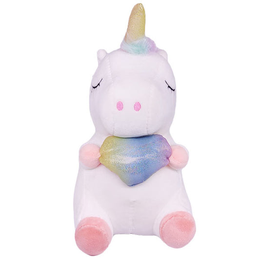 White Stuffed Unicorn Toy 10"