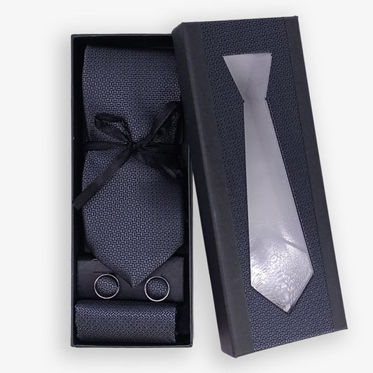 Grey Tie with Black Dots