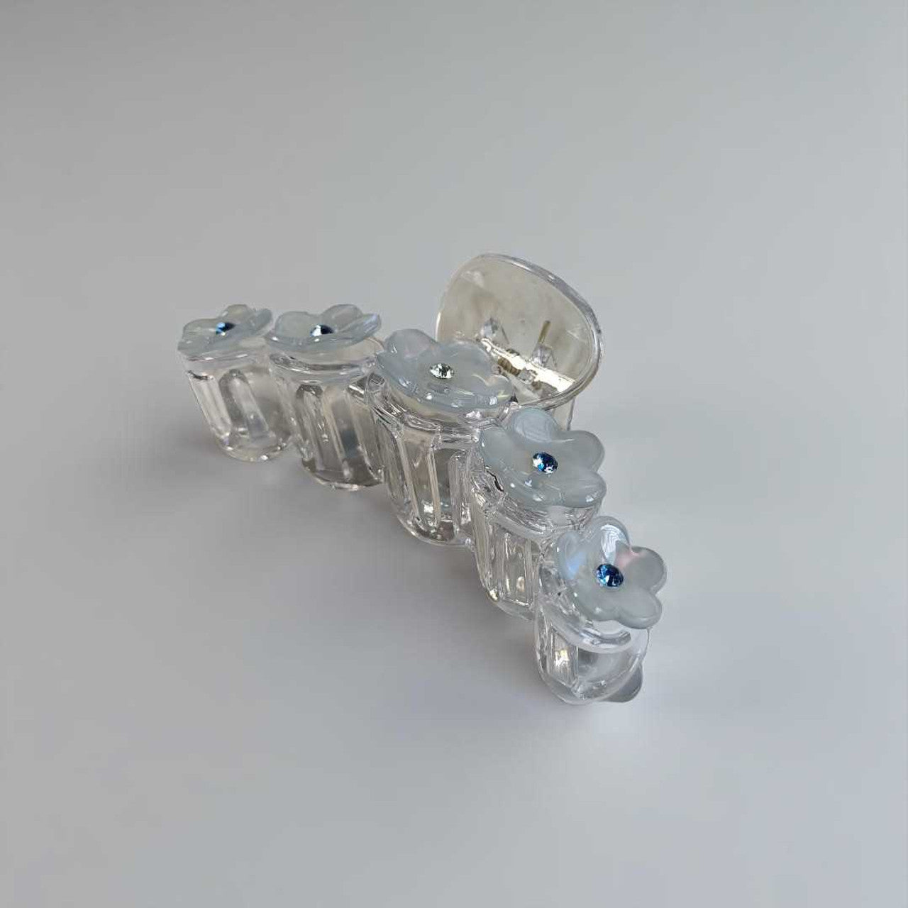 Floral Sparkle Hair Clip – Mint Green