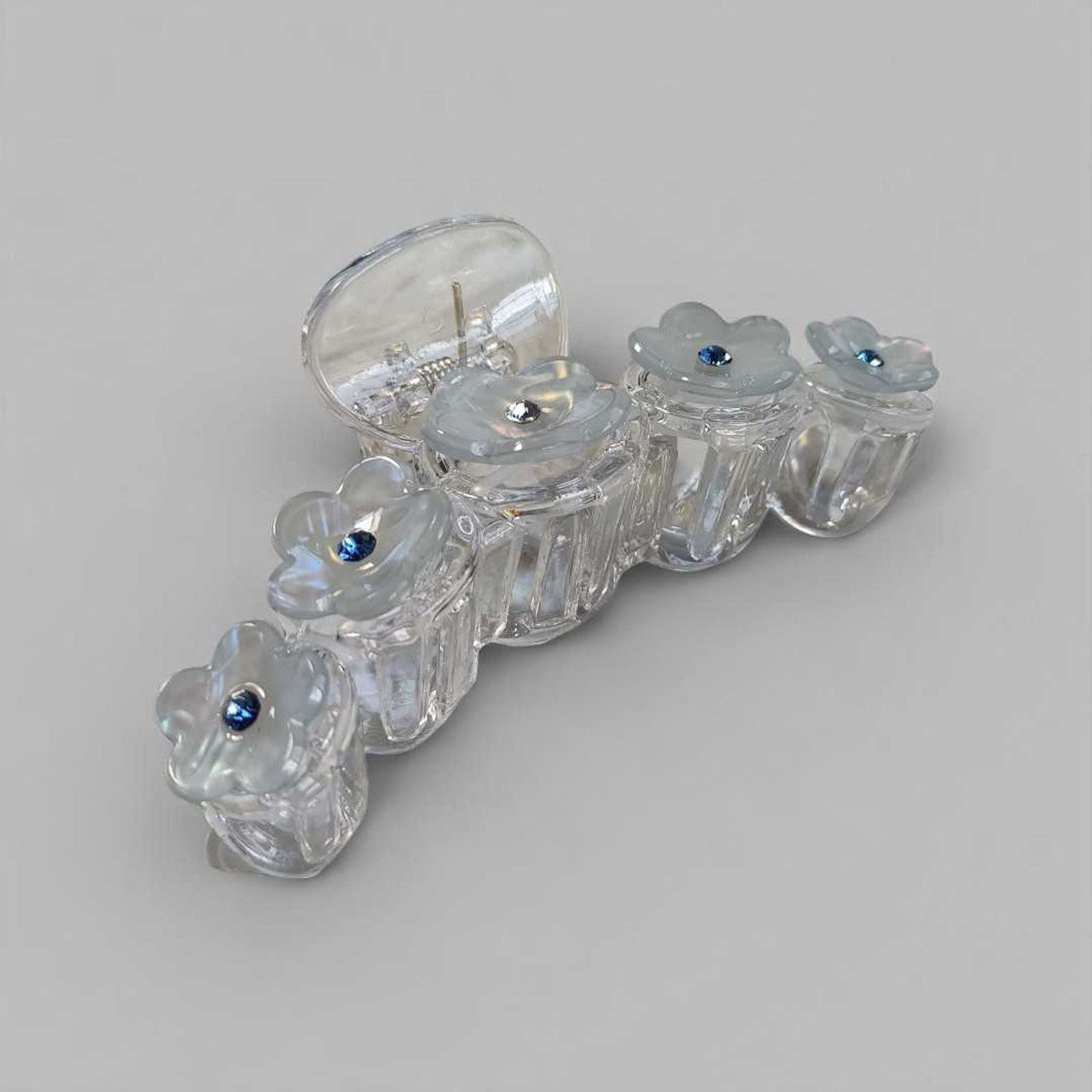Floral Sparkle Hair Clip – Mint Green