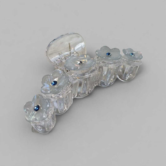 Floral Sparkle Hair Clip – Mint Green