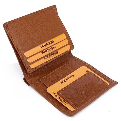 Bronze Bi-Fold Leather Wallet For Men