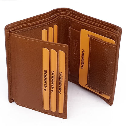 Bronze Bi-Fold Leather Wallet For Men