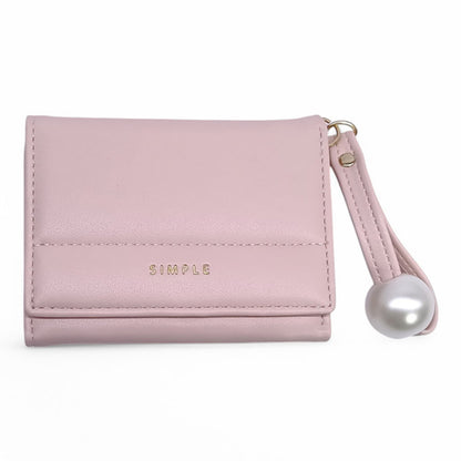 Pearl Strap Trifold Wallet For Women