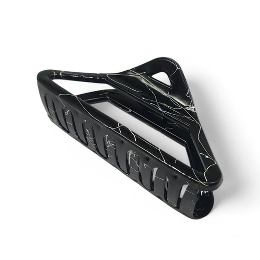 Black Triangular Hair Clip with White Contrast