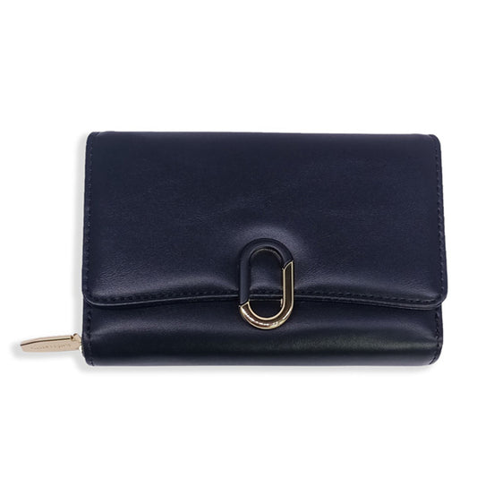 Tri-Fold Black Purse for Ladies – PU Leather
