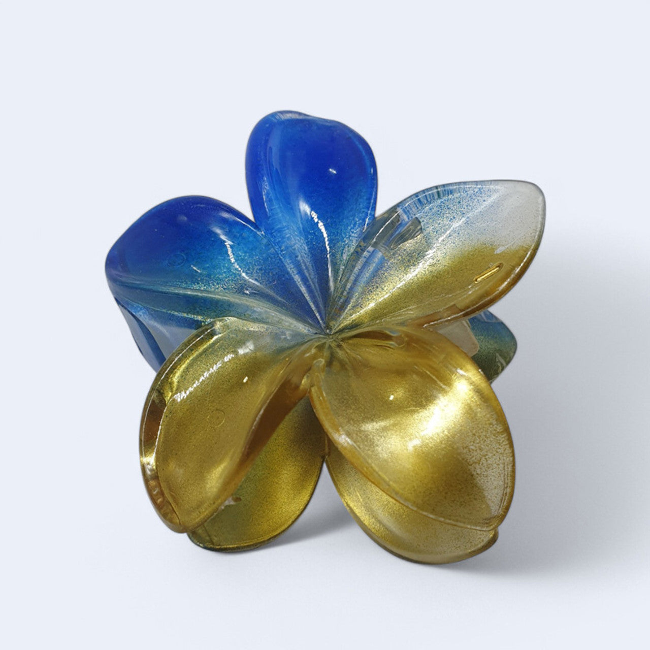 Blue & Golden Lily Hair Clip