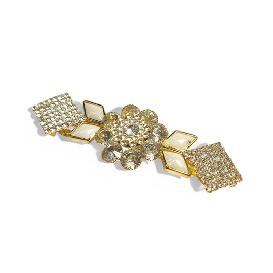 Floral Hair Clip with Triangular Accents