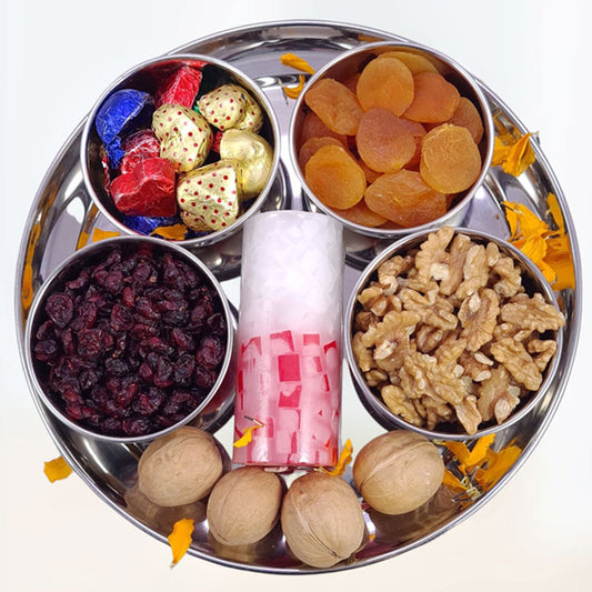 Mixed Dry Fruits & Nuts Candle Decorated on Tray