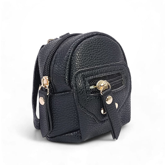 PU Leather Keyring Bag-Black