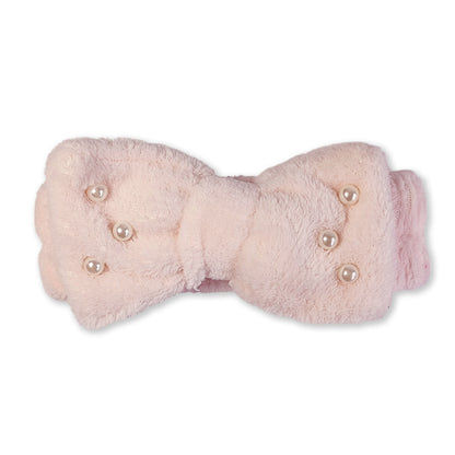 Cotton Hair Band with Bow & Pearl- Color May vary